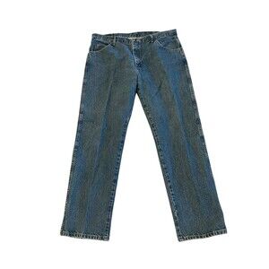 Wrangler Men's Regular Fit Straight Leg Jeans Blue Denim Size 40x32 (40x31”)